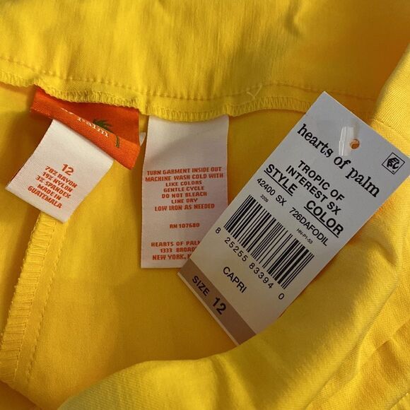 HEARTS OF PALM TROPIC OF INTEREST CAPRIS DAFODIL YELLOW 12 NWT - Picture 12 of 14